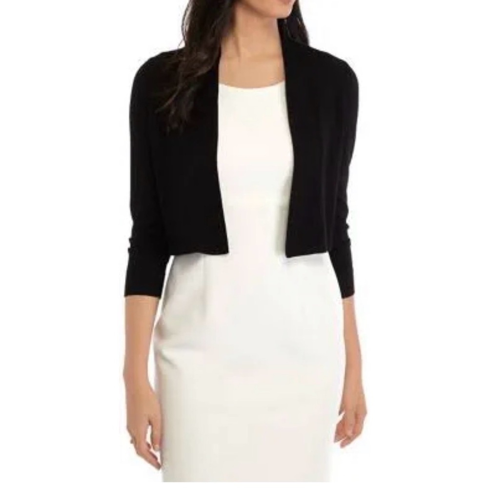 Calvin Klein Black Open-Front Shrug